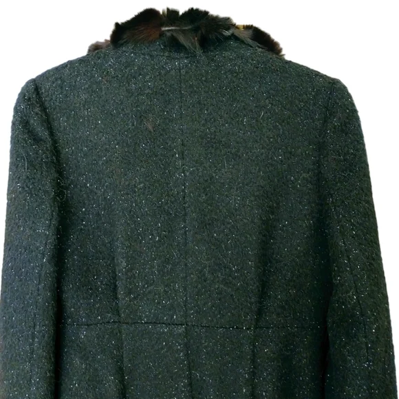 Reasterisk Black Wool, Alpaca/(100% Fox Fur) Women's Coat. Size-66 - Picture 10 of 13